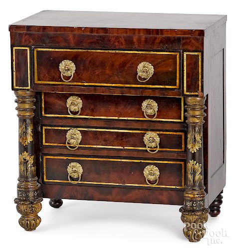 Miniature American Neoclassical chest of drawers