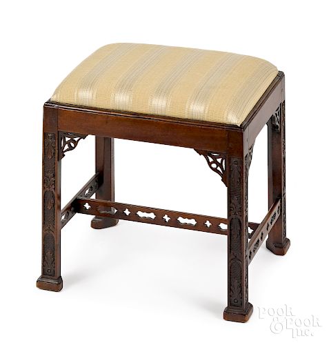 George III Chippendale mahogany stool