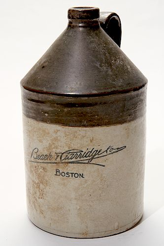 Beach F. Clarridge, Boston 1 Gallon Grocery Jug. 1850-1899 