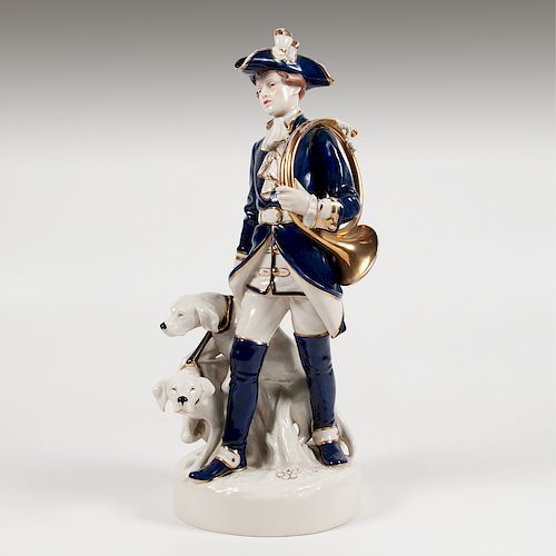 <i>Royal Dux</i> Hunter and Dogs Porcelain Figural Group