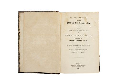 Ramírez, José Fernando. Proceso de Residencia contra Pedro de Alvarado... Mexico, 1847.