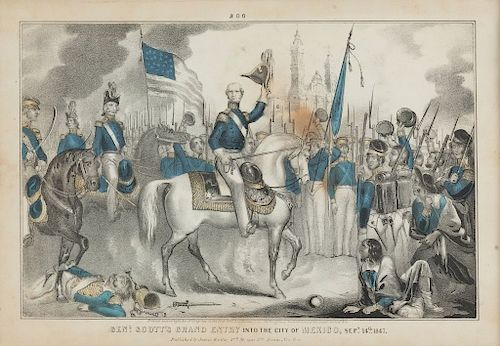 Baillie, James. Genl. Scott's Grand Entry Into the City of Mexico, Sept. 14th, 1847. New York, 1848. Lithograph.