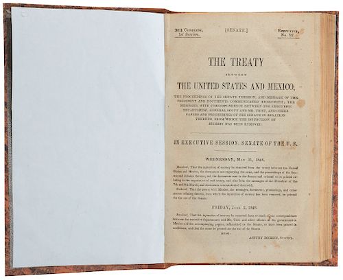 Dickins, Asbury (Secretary, Senate of the U. S.). The Treaty Between the United States and Mexico. Washington, 1848.