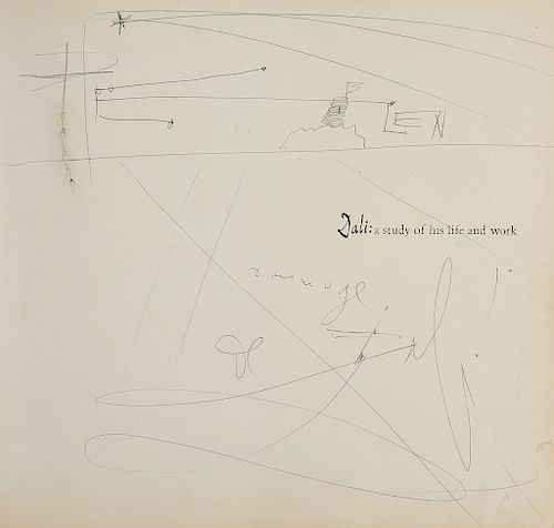 Reynolds Morse, A. Dalí a Study of his Life and Work. Greenwich: 1958. With a drawing with pencil dedicated and signed by Salvador Dalí.