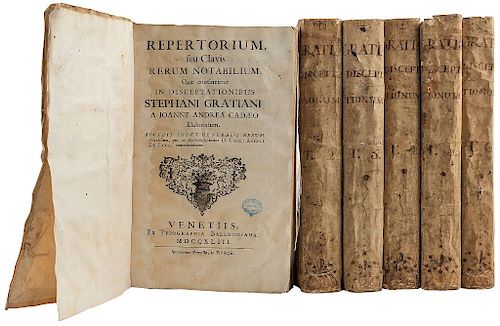 Gratiani, Stephani. Repertorium feu Clavis / Romani J. U. D. Disceptationum. Pieces: 6.