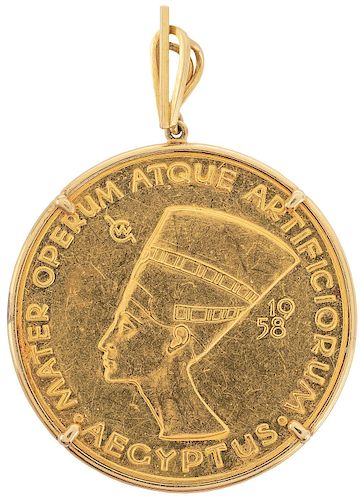 Graul, Werner - Aureus Magnus. Medalla MATER OPERUM ATQUE ARTIFICIORUM / AEGYPTUS 1958. Gold .980, diameter 35 mm.