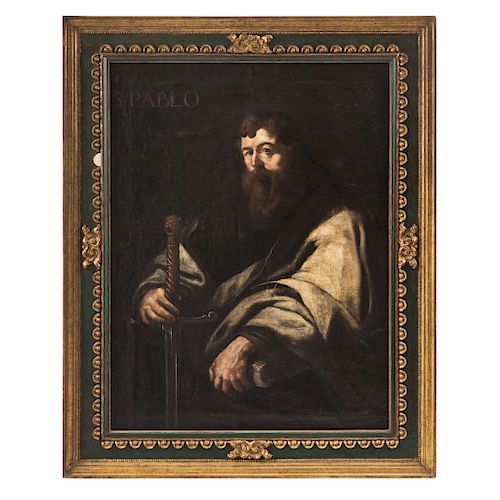 DESPUÉS DE PIETER PAUL RUBENS (FLAMENCO, 1577-1649). SAN PABLO. MÉXICO, SIGLO XIX.  Óleo sobre tela. 128 x 98 cm