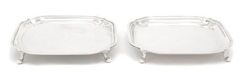 A Pair of English Silver Footed Salvers, Robert & Dore, Sheffield, 1963,