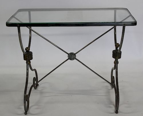 Vintage French Steel and Brass Bakers Table.