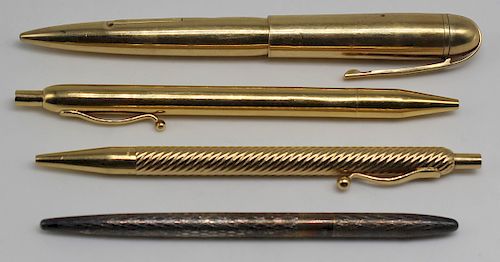 Grouping of (4) Vintage 14kt Gold and Silver Pens.