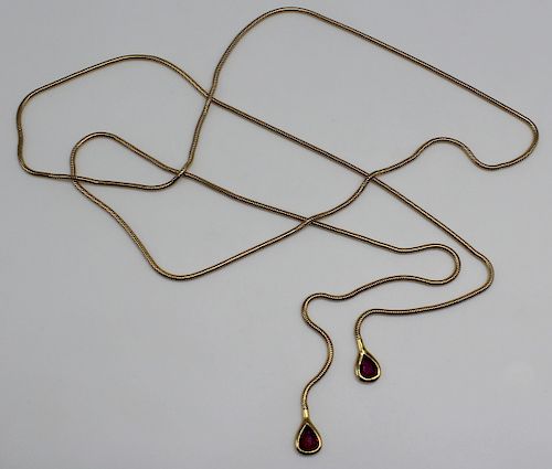 JEWELRY. 14kt Gold and Colored Gem Necklace.