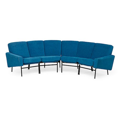 PIERRE GUARICHE (Attr.) Curved sectional sofa