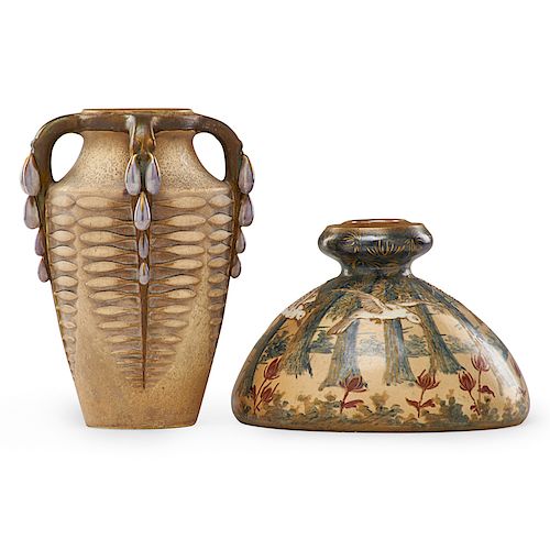 PAUL DACHSEL Two Amphora vases