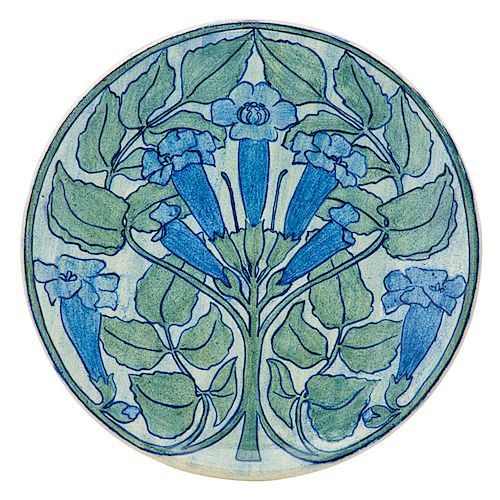 NEWCOMB COLLEGE Early plate with floral decoration