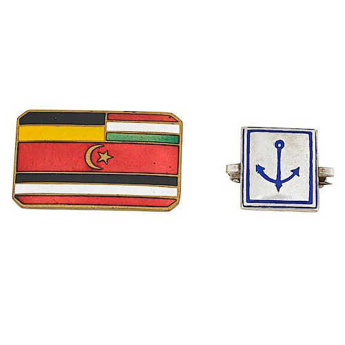 WIENER WERKSTATTE Flag and anchor pins