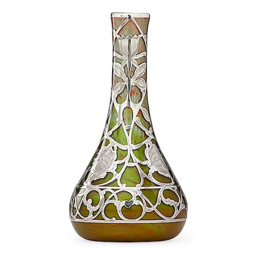 LOETZ Titania vase with silver overlay