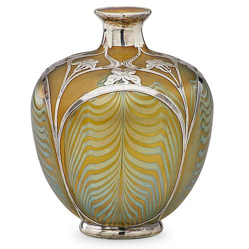 LOETZ Phänomen vase with silver overlay