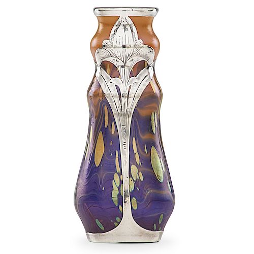 LOETZ Cabinet vase with silver overlay