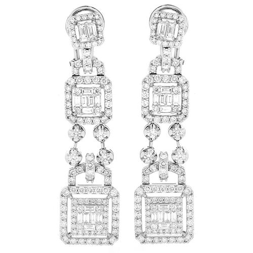 5.0ct TW Diamond and 18K Gold Earrings
