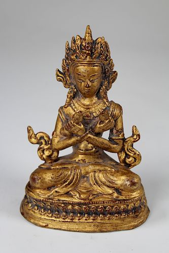 Nepalese/Tibetan Cast Brass Figure Avalokitsvara