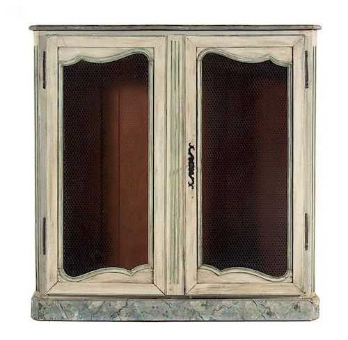 * A Louis XVI Style Faux Painted Bibliotheque Height 54 x width 52 x depth 12 inches.