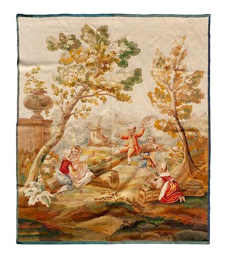 A Continental Wool Tapestry 7 feet 1 inch x 6 feet 1 inch.
