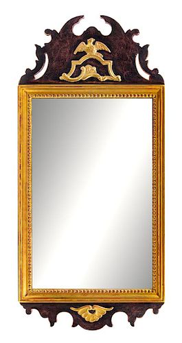 A Federal Style Parcel Gilt Mahogany Mirror Height 45 x width 20 5/8 inches.