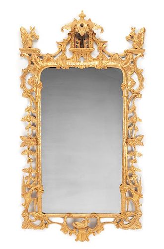 A George III Giltwood Mirror Height 66 x width 35 1/2 inches.