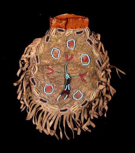Crow Beaded Tobacco Belt Pouch c. 1870-1880