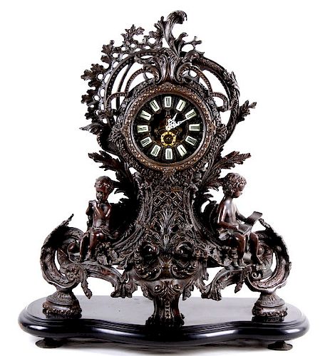 Rococo Style Modern French Putti Mantel Clock