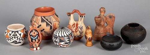 Collection of Native American pottery
