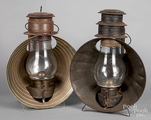 Two large Dietz tin lanterns