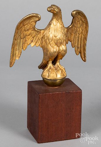 Gilt metal eagle finial