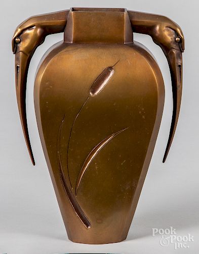 Art Deco style bronze vase