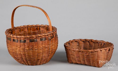 Two Native American painted baskets