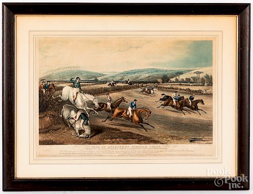 Two color horse racing lithographs