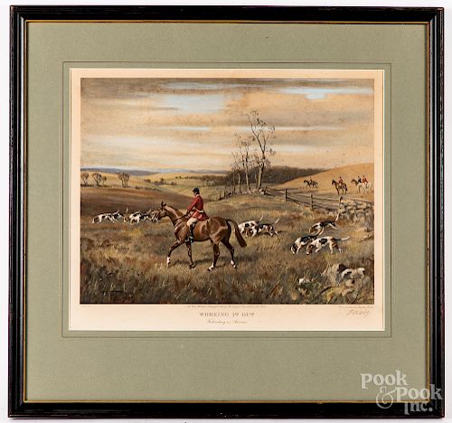 Two Franklin Voss signed fox hunt scenes