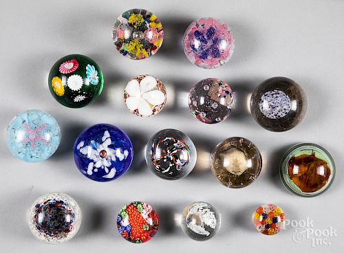 Collection of glass paperweights