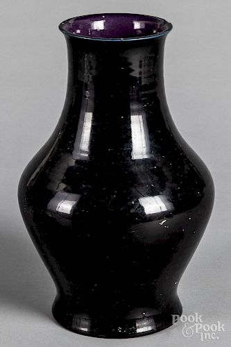 Rookwood pottery black glaze vase