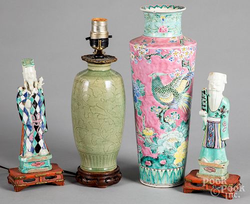 Chinese export porcelain vase, etc.