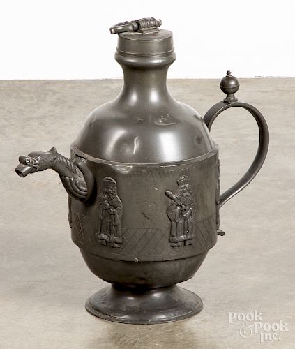 Large Continental pewter watering can