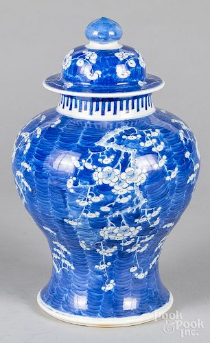 Chinese blue and white porcelain urn and cover