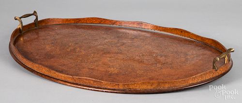 Marquetry inlaid tea tray