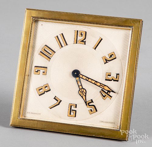 French brass desk clock