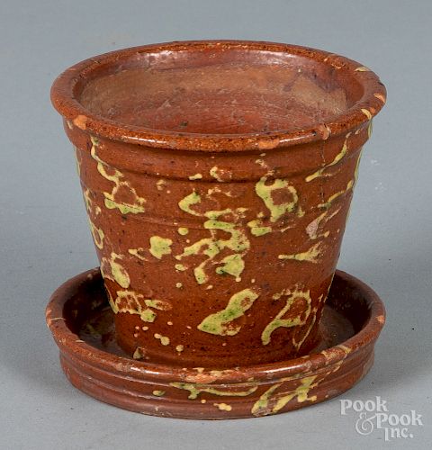 New England redware flower pot