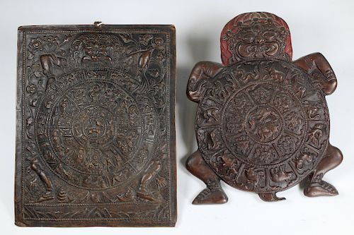 (2) Antique Tibetan Bronze Mandalas