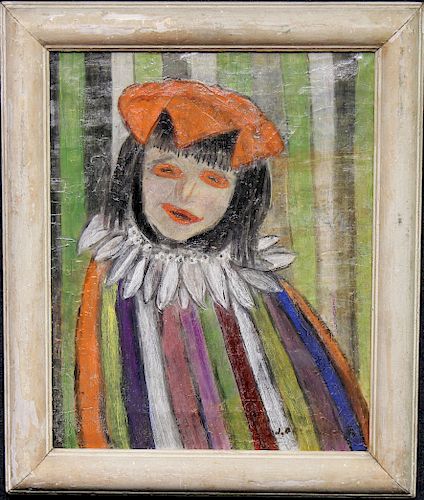 Signed, American School Painting of a Harlequin