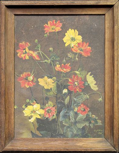 V. Appel, 1936 Still Life Painting of Flowers