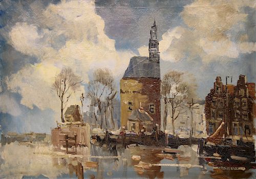 Dutch School, Impressionist River Landscape