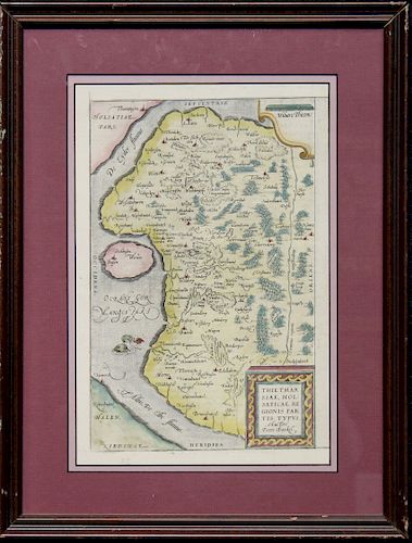 Framed Map of Dithmarschen between the North Sea